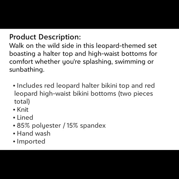 Red Leopard Print Two Piece Bikini Set - Picture 4 of 4